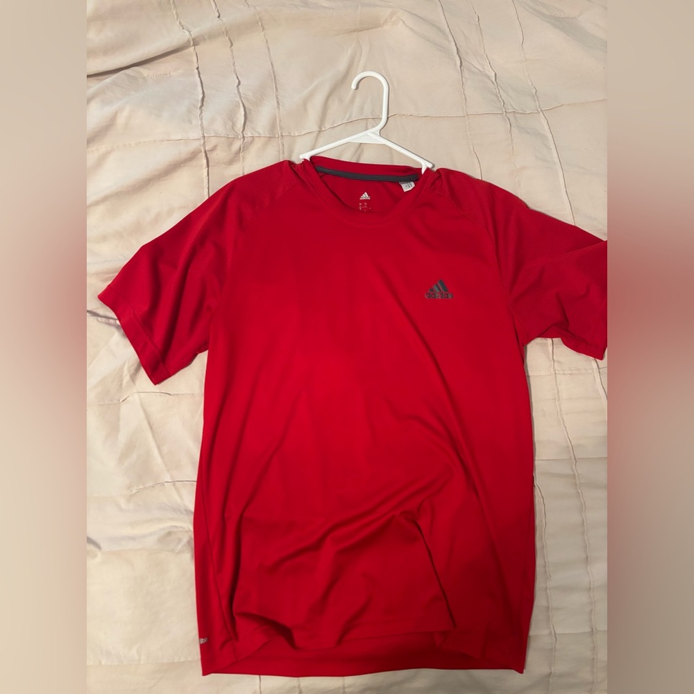 adidas Red Short-Sleeve Performance Tee